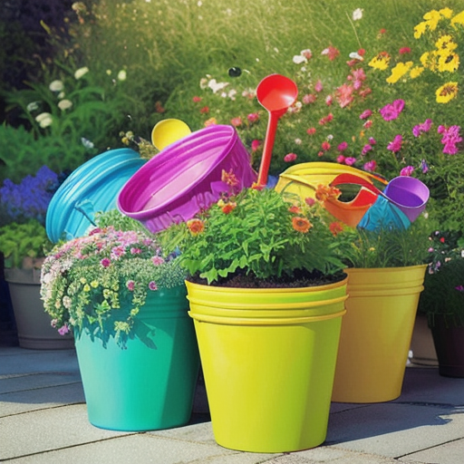 Afbeelding van Maak tuinplezier leuker met plastic speelgoed emmers