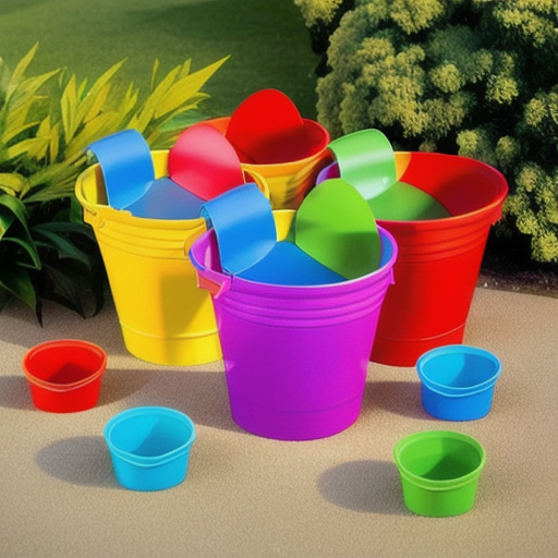 Afbeelding van Plastic speelgoed emmers: plezier in de tuin gegarandeerd