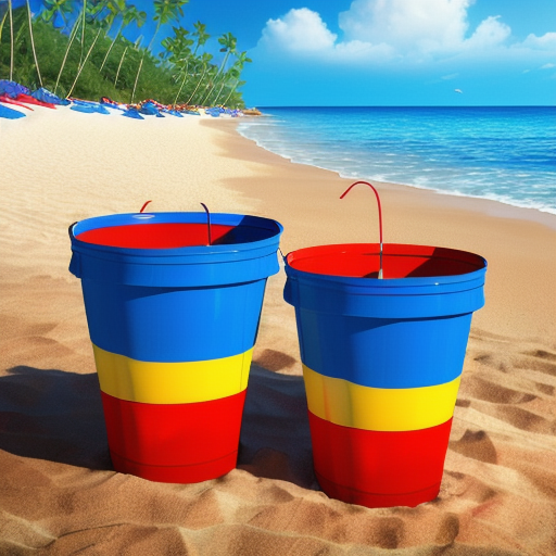 Afbeelding van Leuke strandactiviteiten met plastic speelgoed emmers