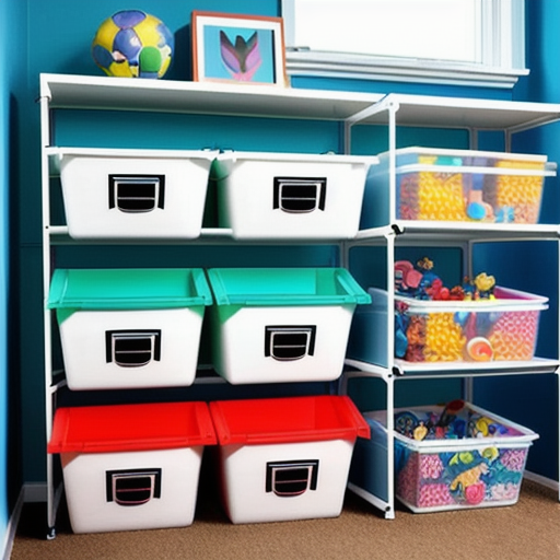 Afbeelding van Plastic speelgoed bakjes voor een opgeruimd huis