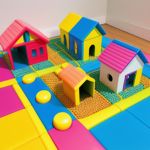 Afbeelding van Creativiteit van kinderen met kunststof speelgoed huisjes