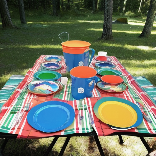 Afbeelding van Opvouwbaar campingservies: ideaal voor gezinsvakanties