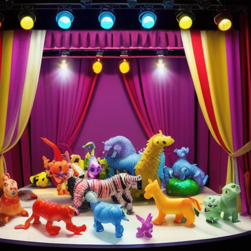Afbeelding van Gebruik van plastic speelgoeddieren in theaterproducties