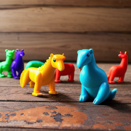 Afbeelding van Maak je eigen kunst met plastic speelgoeddieren schilderen