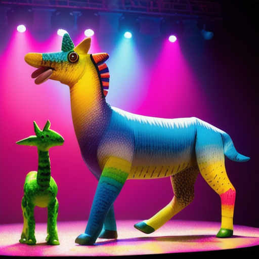 Afbeelding van Theater met plastic speelgoeddieren: Creatief en Leuk