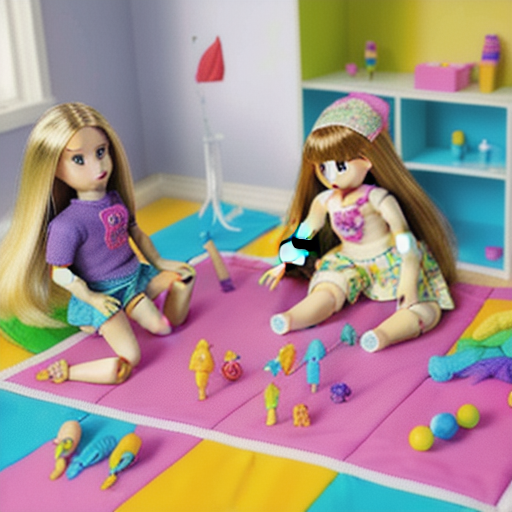 Afbeelding van Goedkoopste plastic poppen sets met accessoires voor kinderen