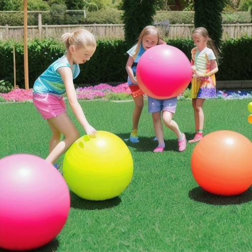 Afbeelding van Opblaasbare speelballen voor een vrolijke tuinervaring