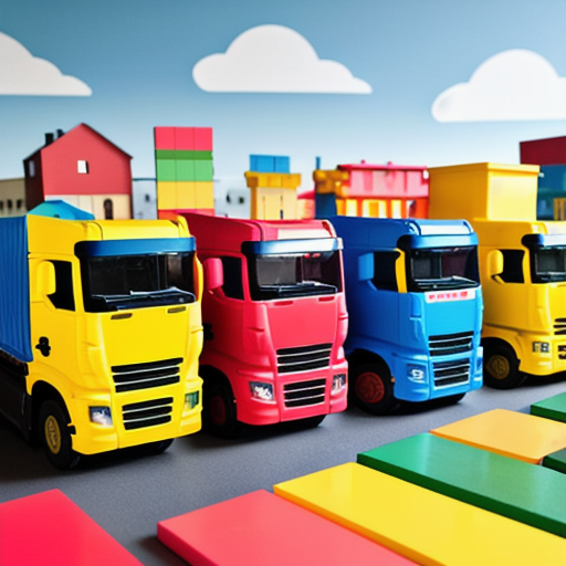 Afbeelding van Creatief spelen met plastic speelgoed lorries voor kinderen