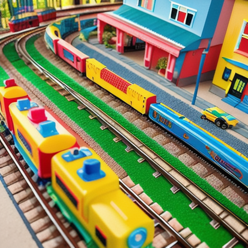 Afbeelding van Gebruik plastic speelgoed bouwtreinen voor leren en spelen