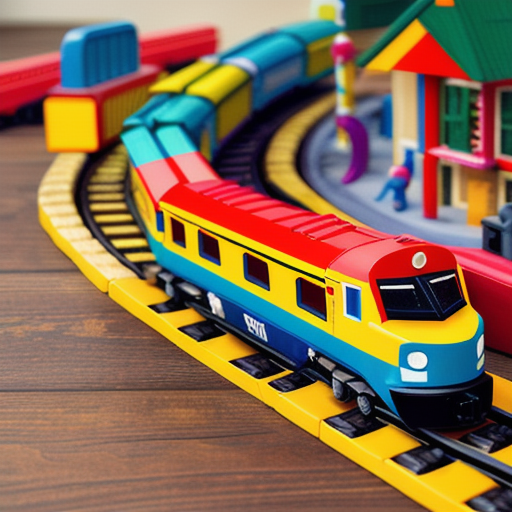 Afbeelding van Educatief spelen met plastic speelgoed bouwtreinen