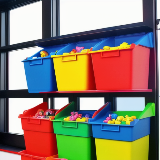 Afbeelding van Organiseer plastic speelgoed bakjes eenvoudig en efficiënt