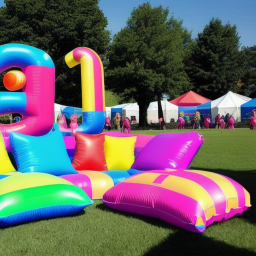 Afbeelding van Huur opblaasbare sportkussens voor uw evenement