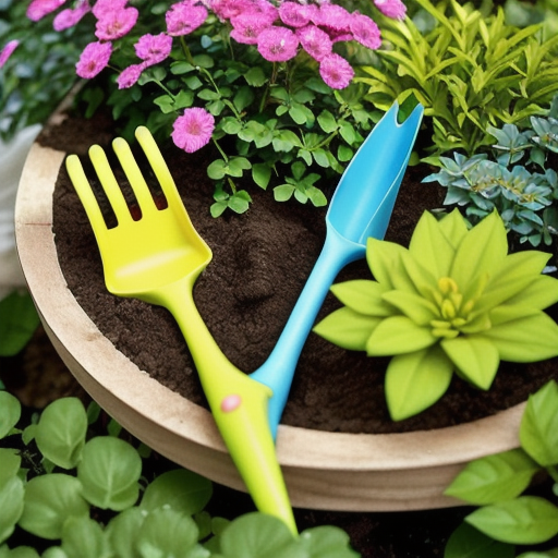 Afbeelding van Efficiënte tuinindeling met plastic oppotspades